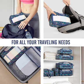 Veken | 10 Set | Packing Cube | Garden Navy Floral - aborderproducts