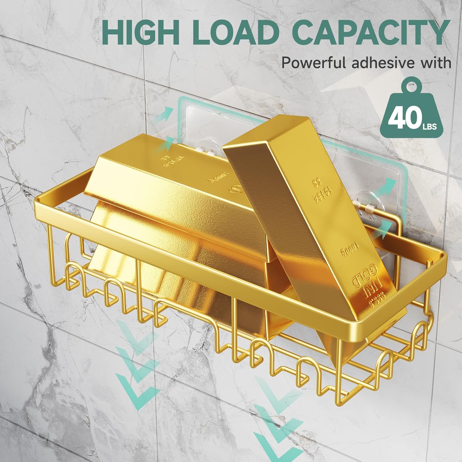 Veken | Shower Caddy |  5-Pack | Gold - aborderproducts