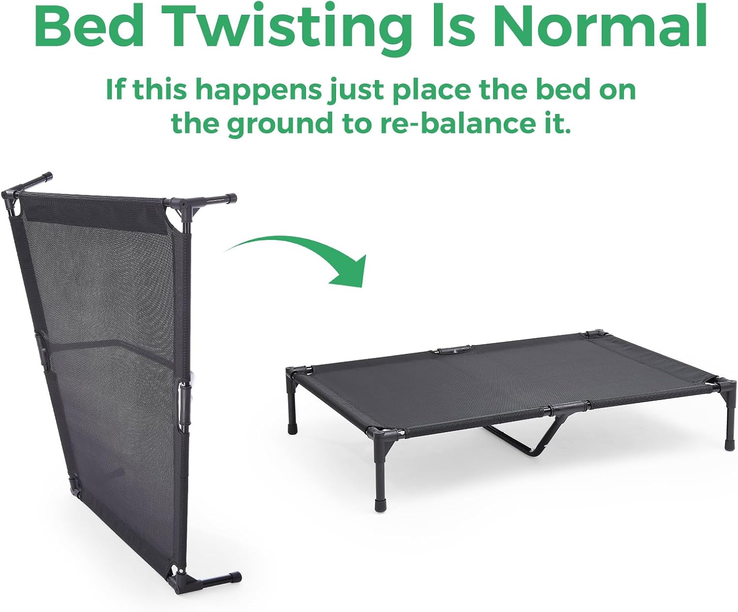 OhGeni | Elevated Dog Bed | 50 inches | XL | Black - aborderproducts