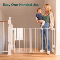 Cumbor | Safety Gate | No Bottom Bar | 28" x 31.6-48" | White - aborderproducts