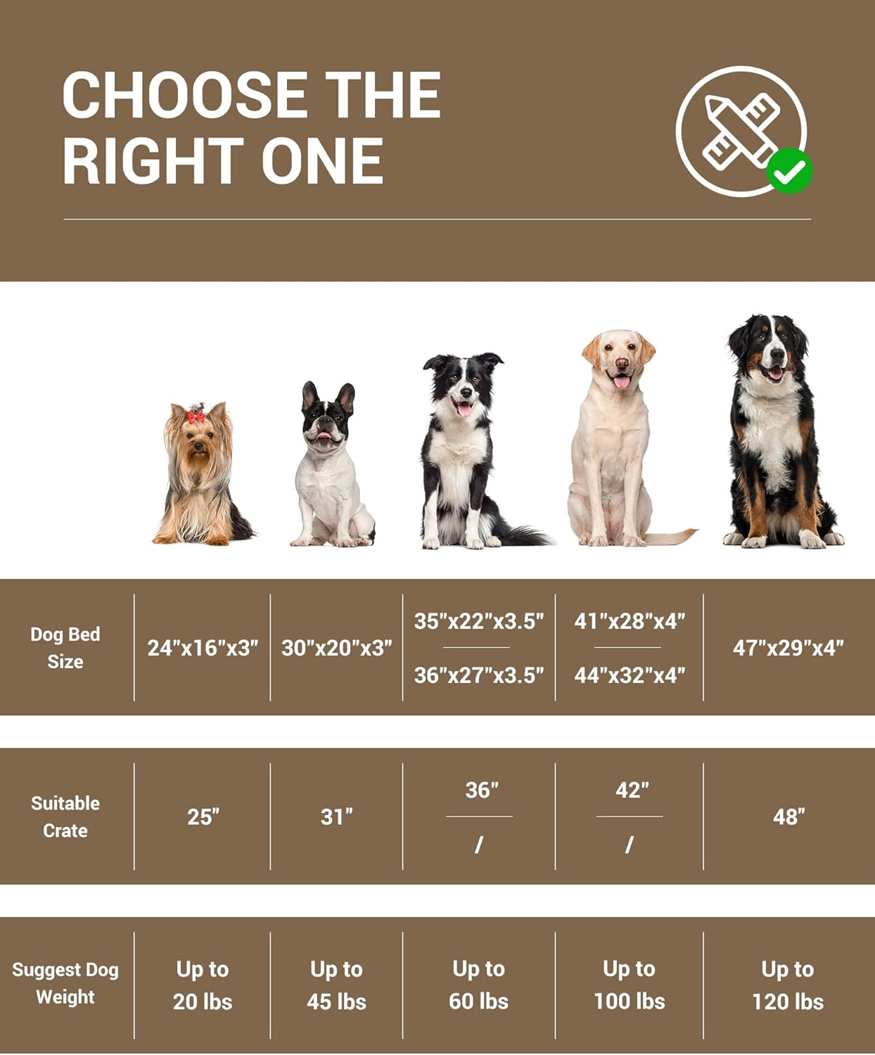 OhGeni | Dog Bed | 35 Inch | Coffee - aborderproducts