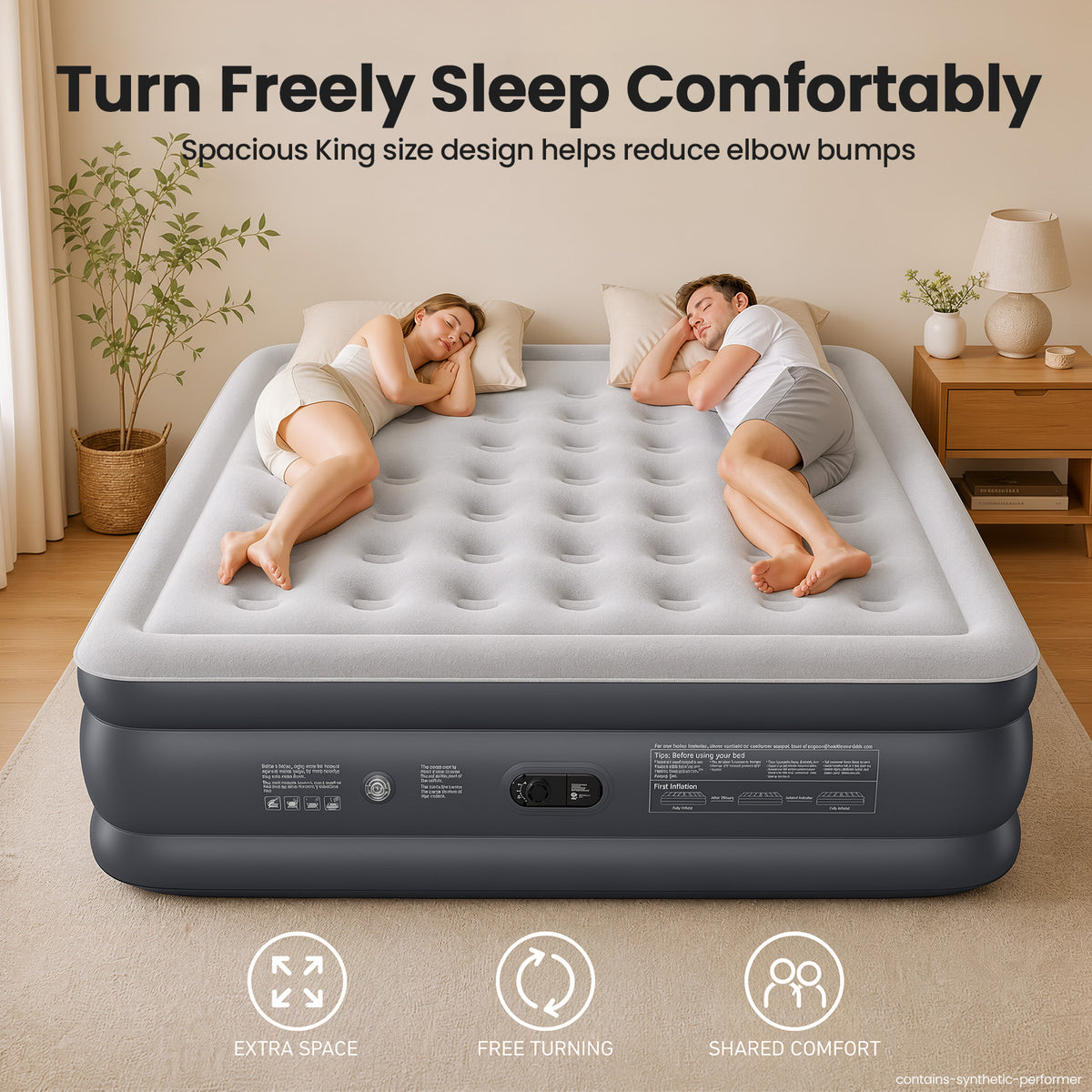 OlarHike 20" H King Air Mattress with Built in Pump,Inflatable Bed, 850lb-zoom-8