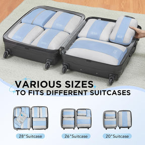 OlarHike | Compression Packing Cubes | 10 Sets | Light Blue