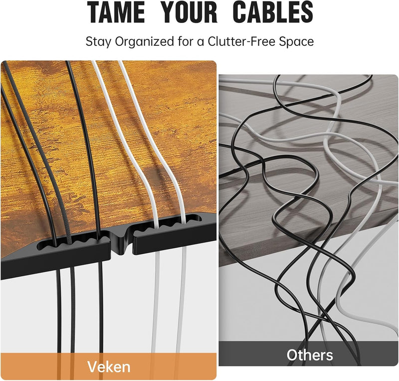 Veken | Electric Standing Desk | 39.4 Inch | Brown-zoom-