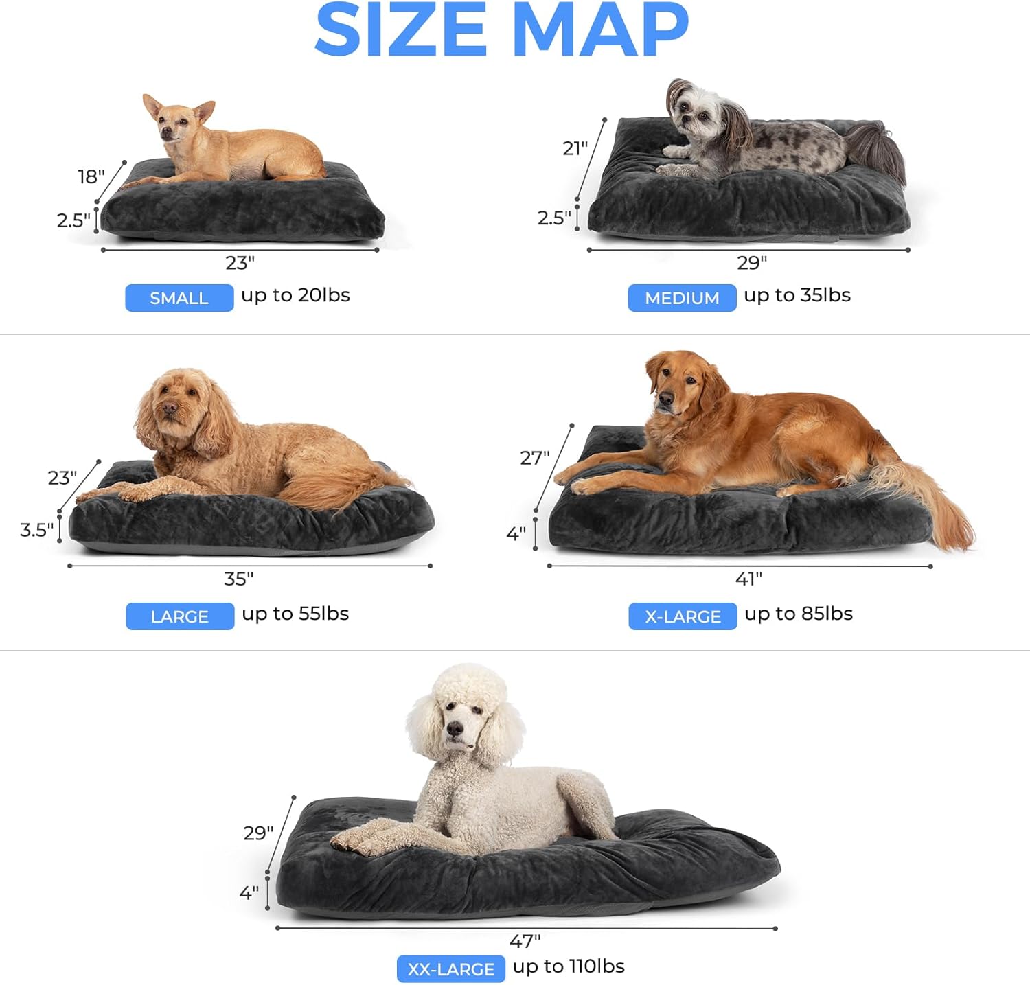 OhGeni | Plush Pet Bed | 41inch | Grey - aborderproducts