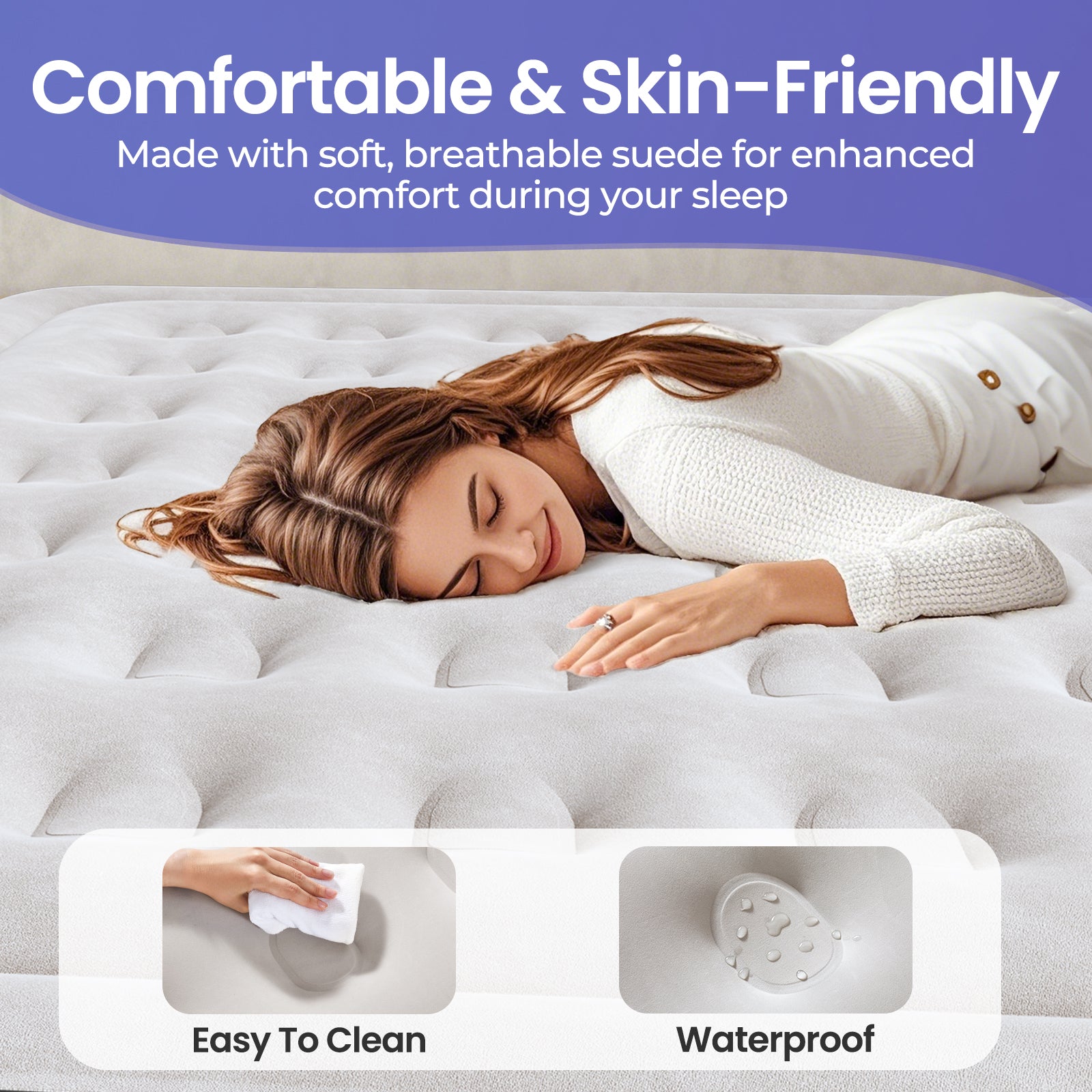 OhGeni | Air Mattress |  King Size | 18''  | Black - aborderproducts