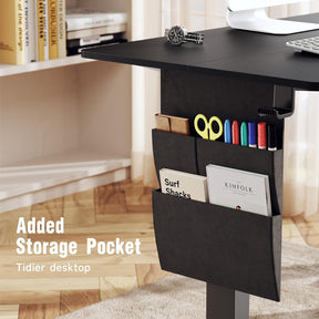 Veken | Standing Desk with Side Storage Pocket | 47.2 Inch | Black