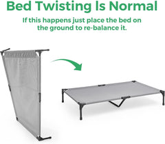 OhGeni | Elevated Dog Bed | 50 inches | XL | Gray - aborderproducts