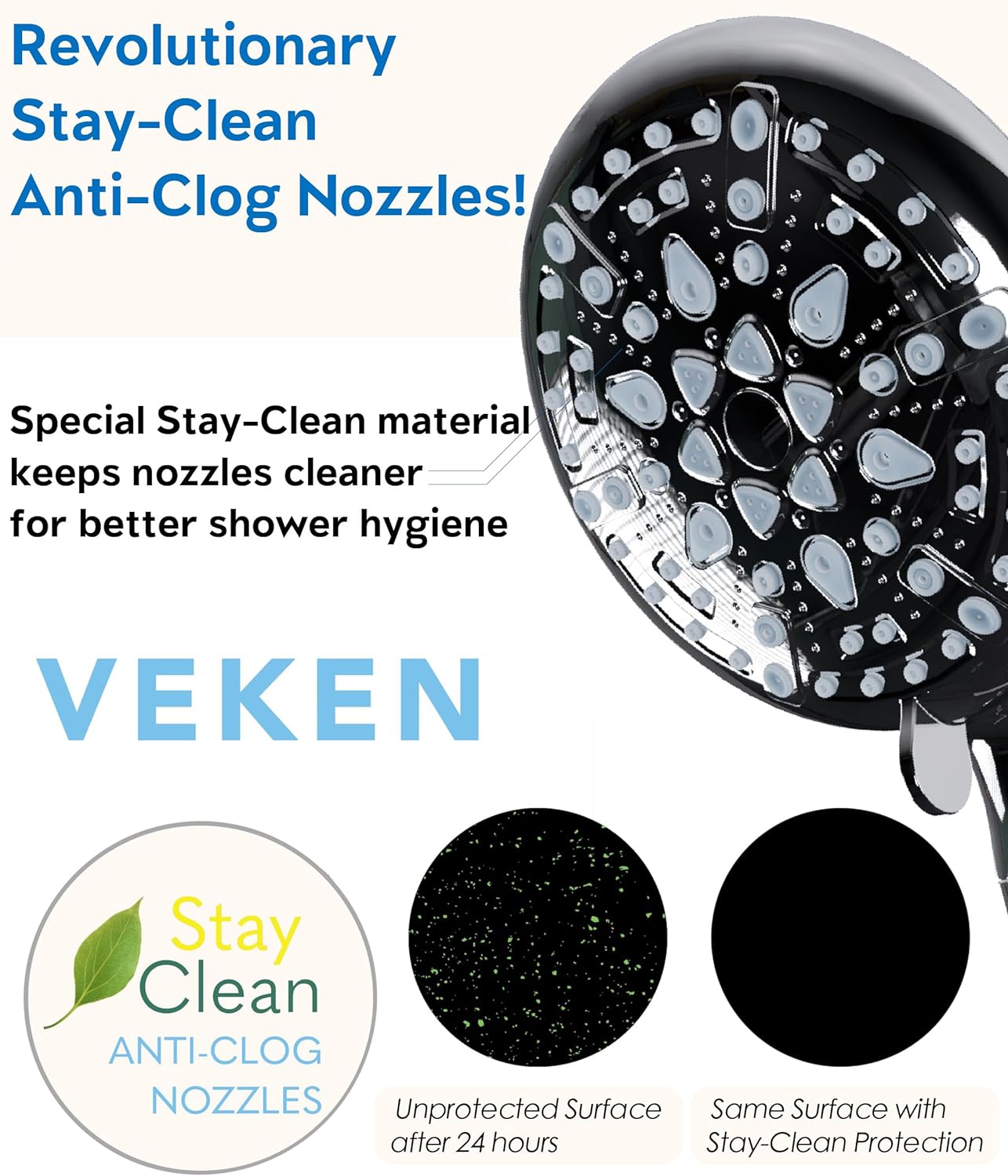 Filtered Shower Head with Handheld| 70 inches Hose | 9 Spray Modes | Veken - aborderproducts