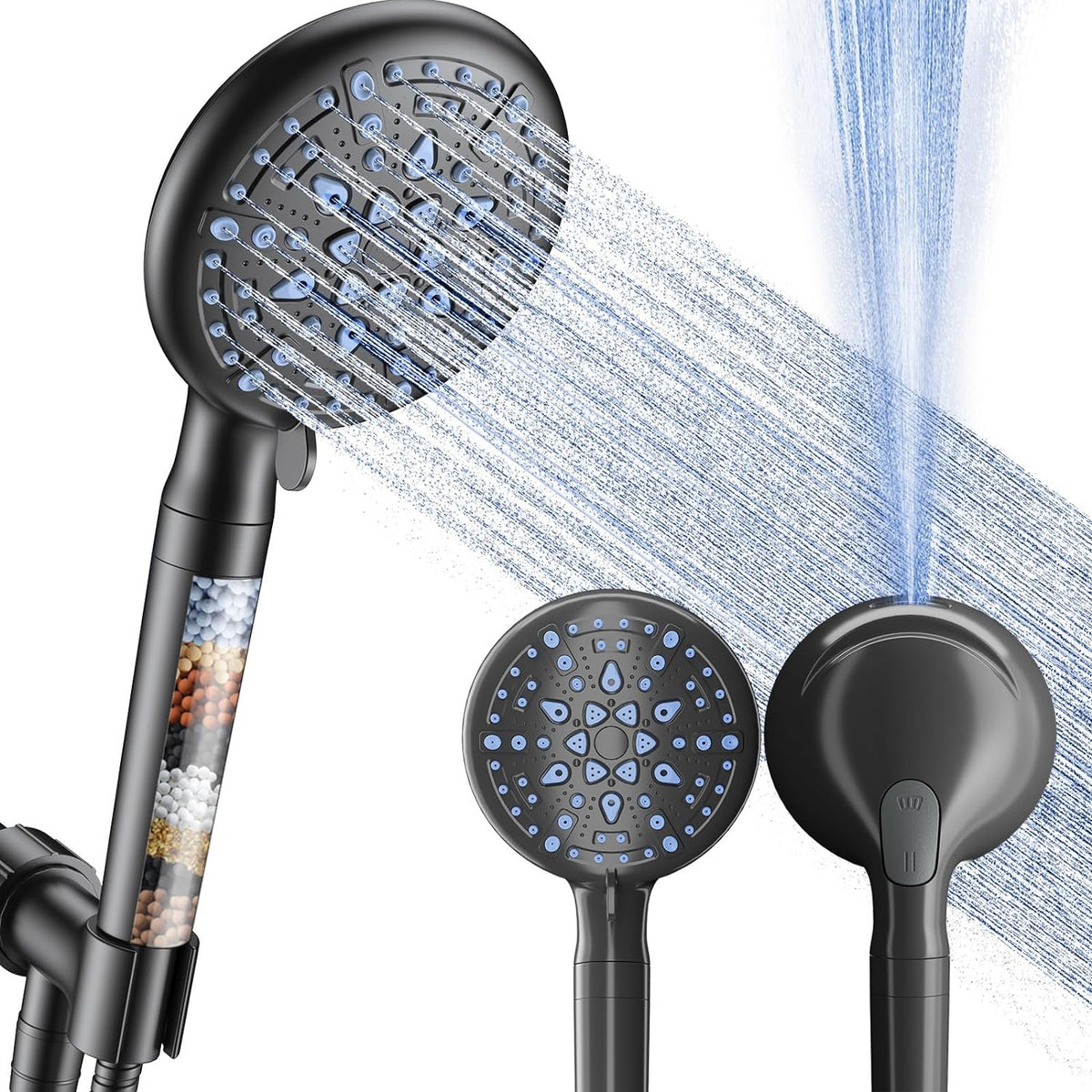 Filtered Shower Head with Handheld| 70 inches Hose | 9 Spray Modes | Veken - aborderproducts