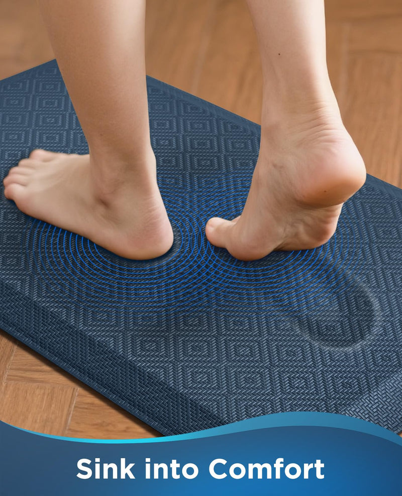 Ophanie 20" x 32" Anti Fatigue Kitchen Mat, 3/4" Thick, Waterproof Non-Slip, Blue-zoom-