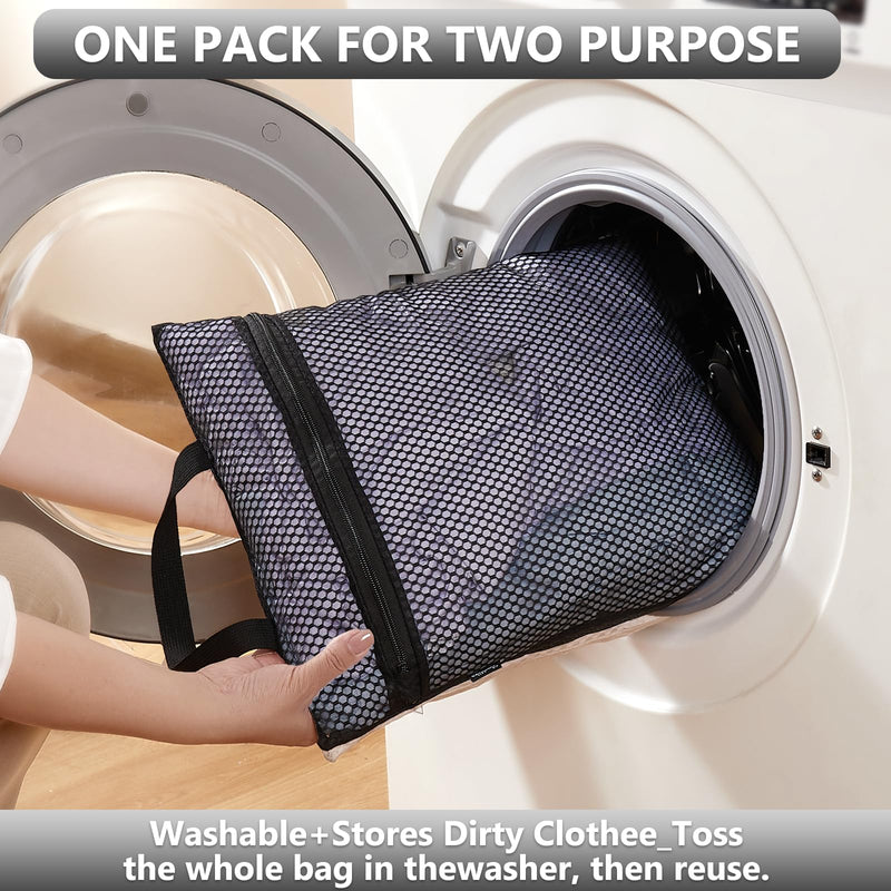 OlarHike Anti-Tearing Suitcase Organizer Packing Cubes 8-Pack-Black Flower-zoom-
