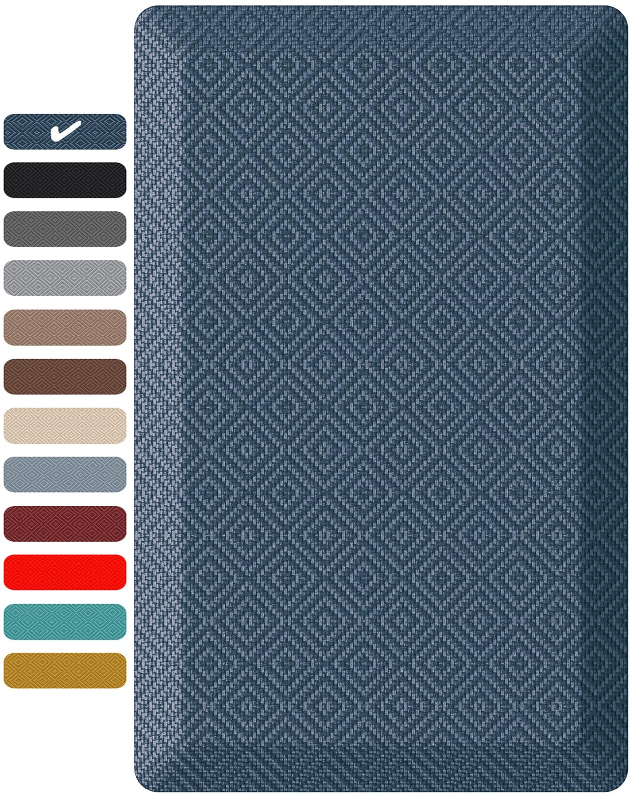 Ophanie 20" x 32" Anti Fatigue Kitchen Mat, 3/4" Thick, Waterproof Non-Slip, Blue