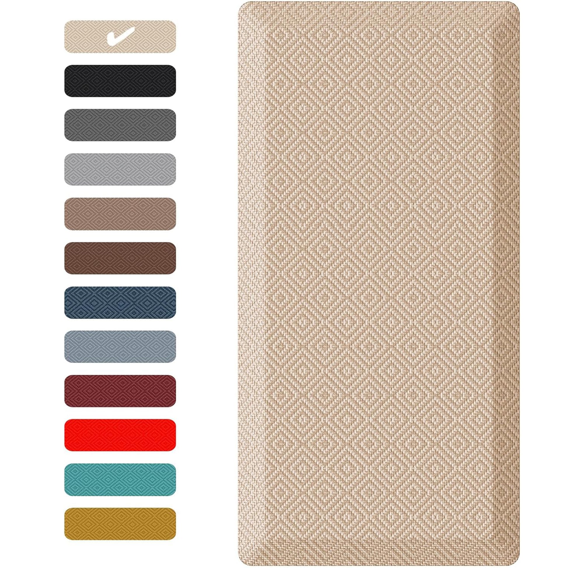 Ophanie 20x32 Kitchen Mat 3/4 Inch Thick Anti Fatigue Cushioned Floor Rug Waterproof Non Slip Standing Mat Beige-3