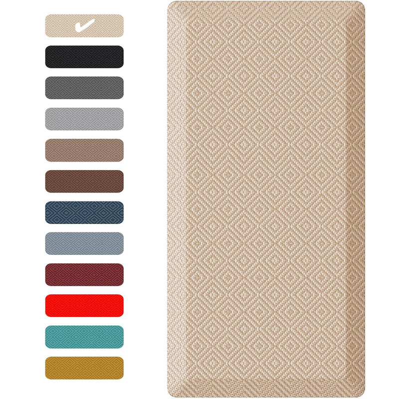 Ophanie 20x32 Kitchen Mat 3/4 Inch Thick Anti Fatigue Cushioned Floor Rug Waterproof Non Slip Standing Mat Beige-zoom-