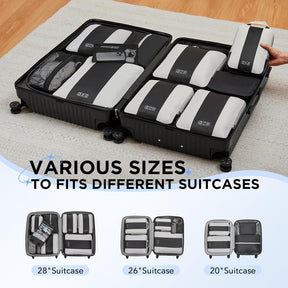 OlarHike |  Compression Packing Cubes | 10 Sets | Black