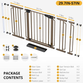 Cumbor | Safety Gate | 57"W x 30.5"H  | Brown