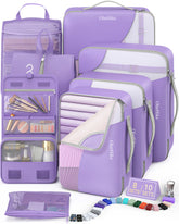 Packing Cubes for Travel,8 Set (For Carry-On/Medium),Anti-Tearing Suitcase Organizer for Luggage with Shoe & Hanging Toiletry Bag,OlarHike Vacation Essentials & Accessories for Cruise Ship