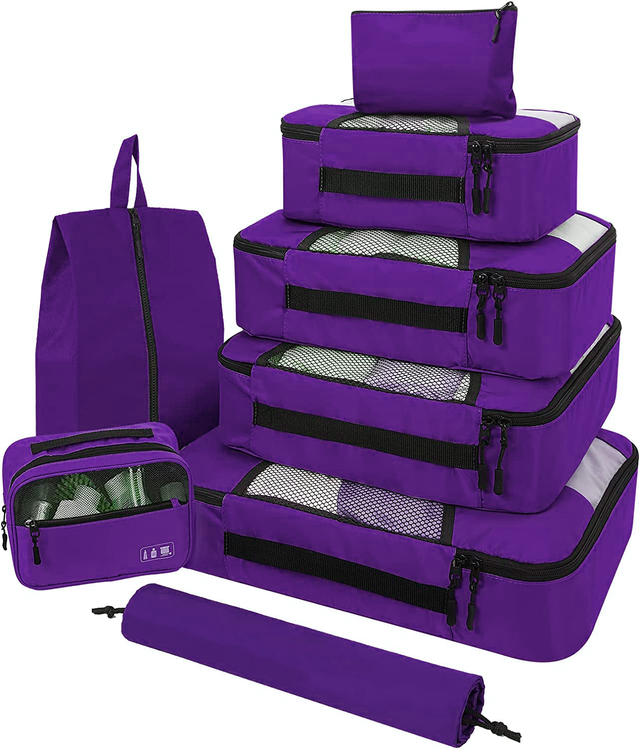 Packing Cubes | 8 Set | Purple | Veken | aborderproducts