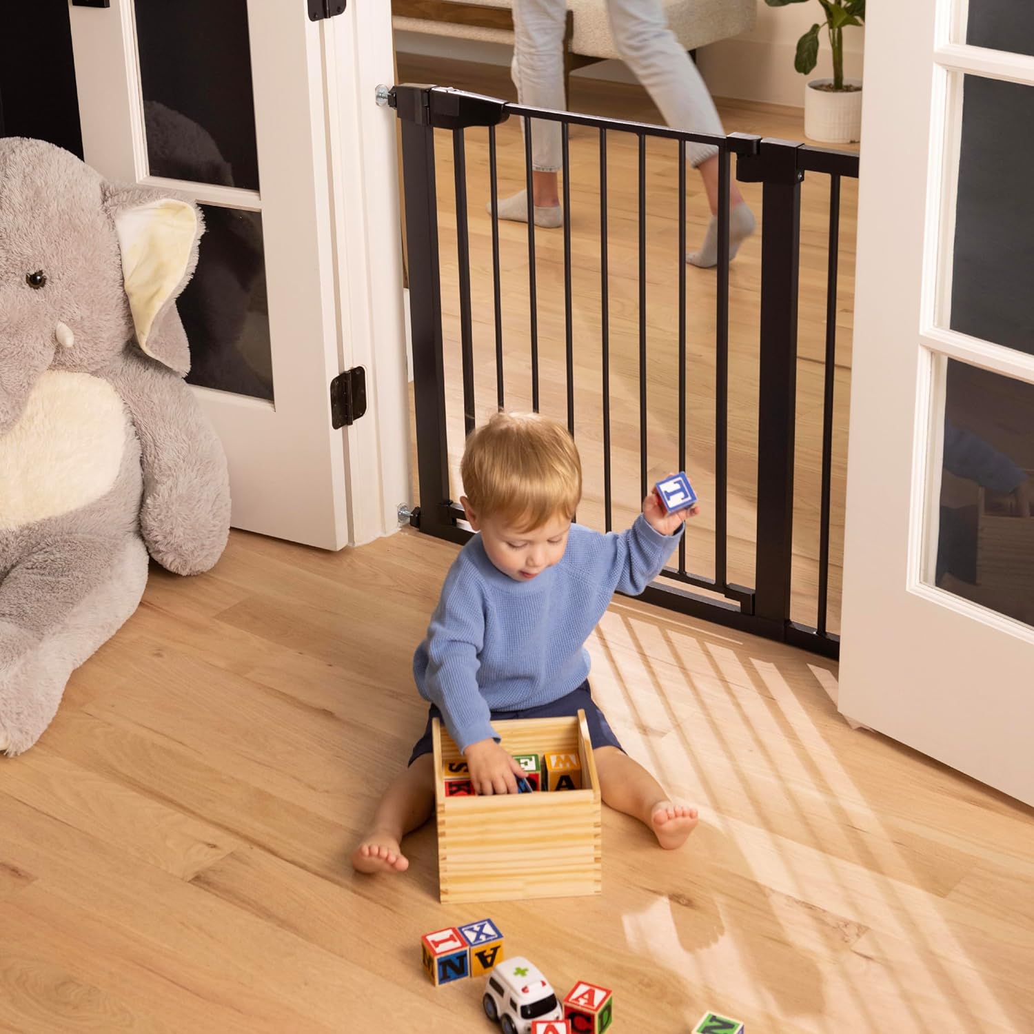 Cumbor 2 Pack| 29.7"-40.6" x 30.5" | Baby Gate for Stairs | Mom's Choice Awards Winner | Black - aborderproducts