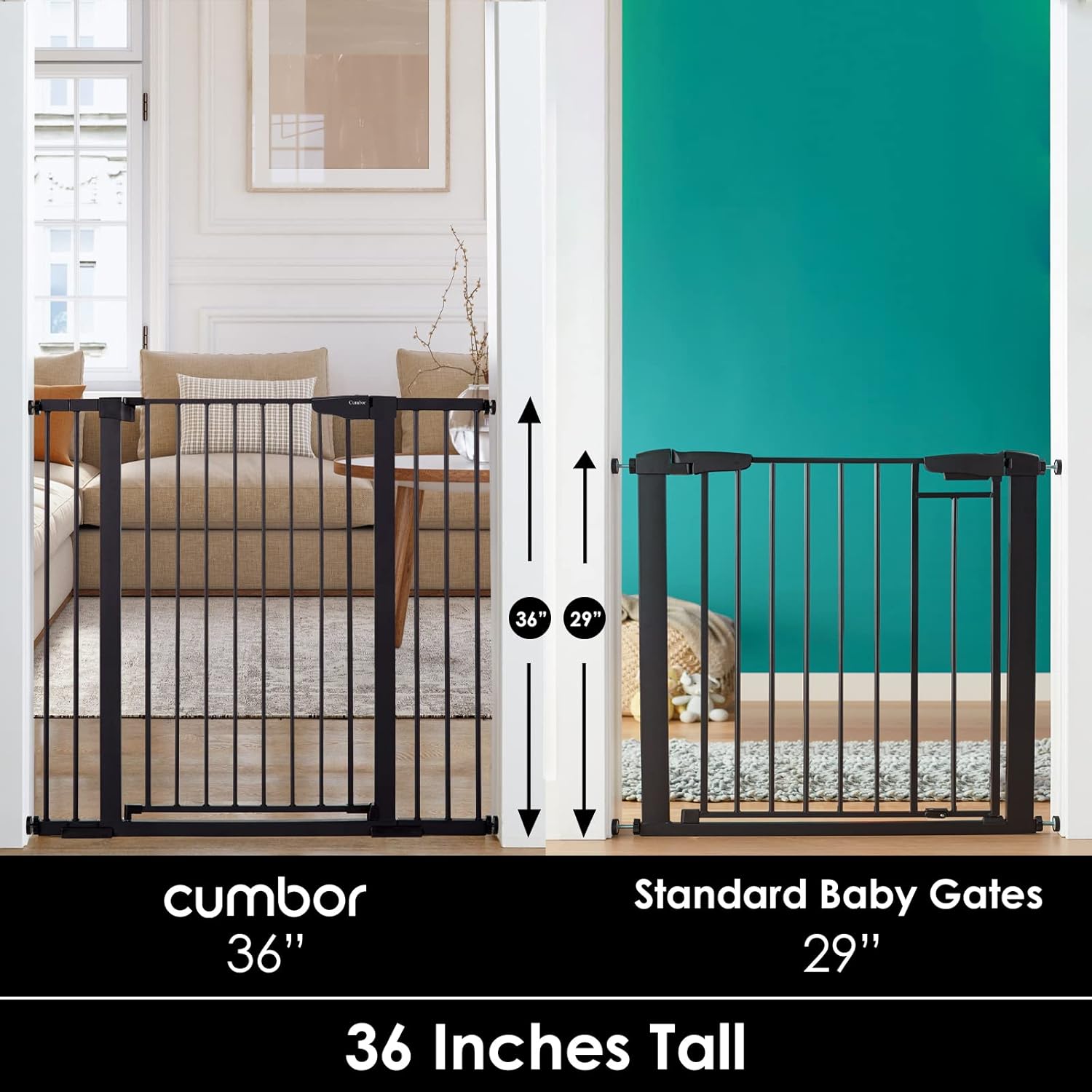 CUMBOR | SAFETY GATE | 29.7-46"W x 36"H | Black