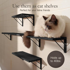BAYKA  | Floating Shelves | Set of 4 | Black - aborderproducts
