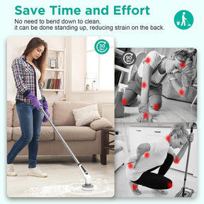 Veken | Electric Spin Scrubber with Ball Brush | Tile