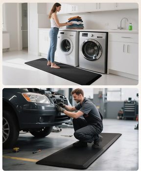 Ophanie | Anti Fatigue Standing Cushioned Mat | 24'' x 70'' | Black