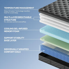 OhGeni | Hybrid Mattress | 12 Inch | Queen  | Black - aborderproducts