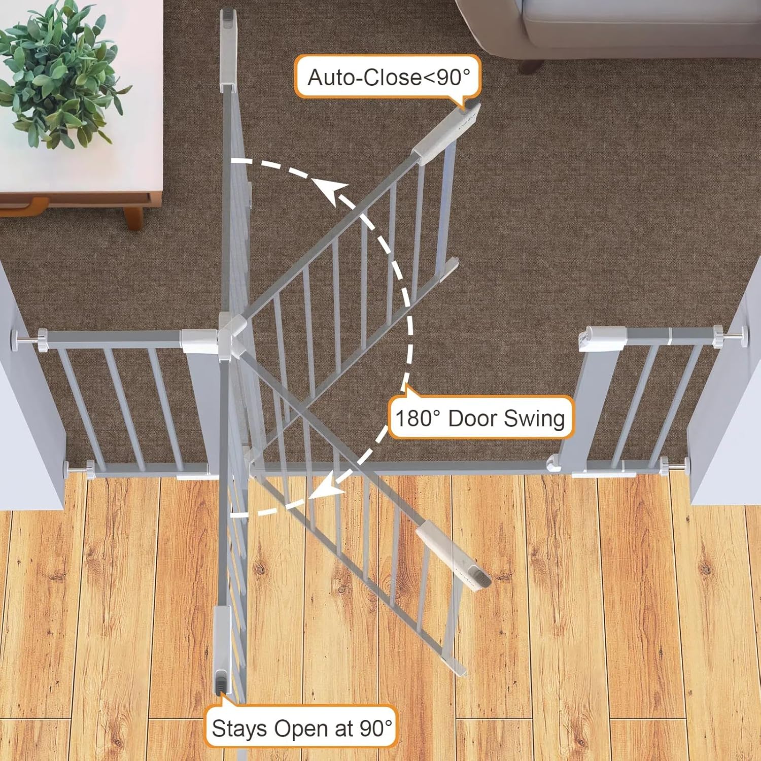 Cumbor | Safety Gate | 29.7-46"W x 30.5"H | Gray