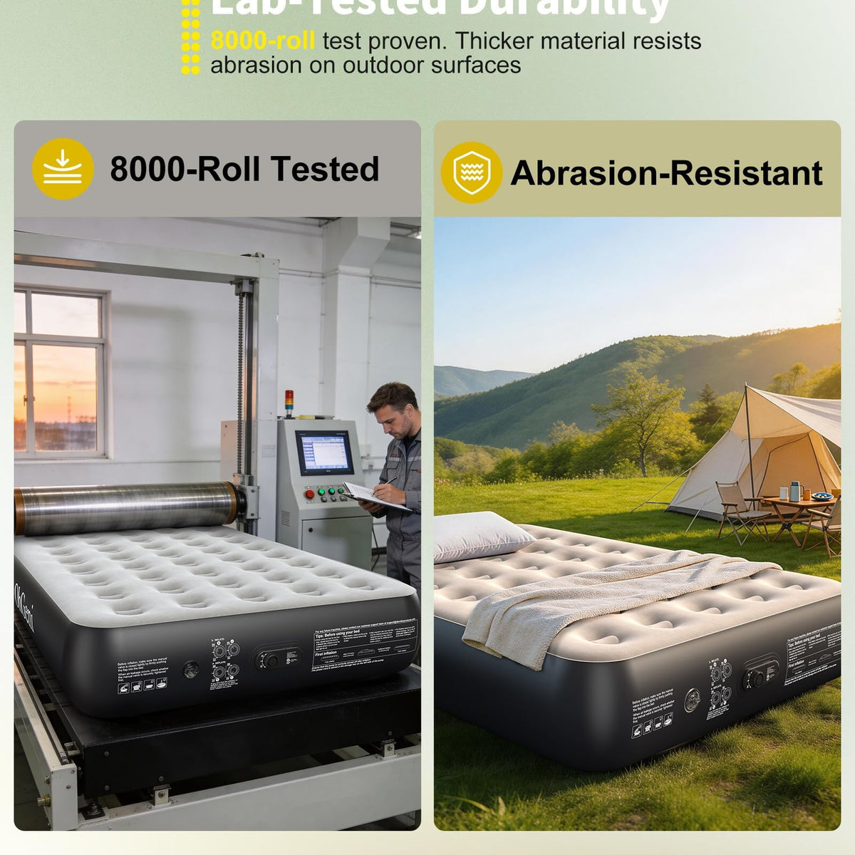 OhGeni Raised Inflatable Air Mattress with Built-in Pump, Advanced Support & Quick Inflation Blow Up Bed for Guests & Camping-zoom-8