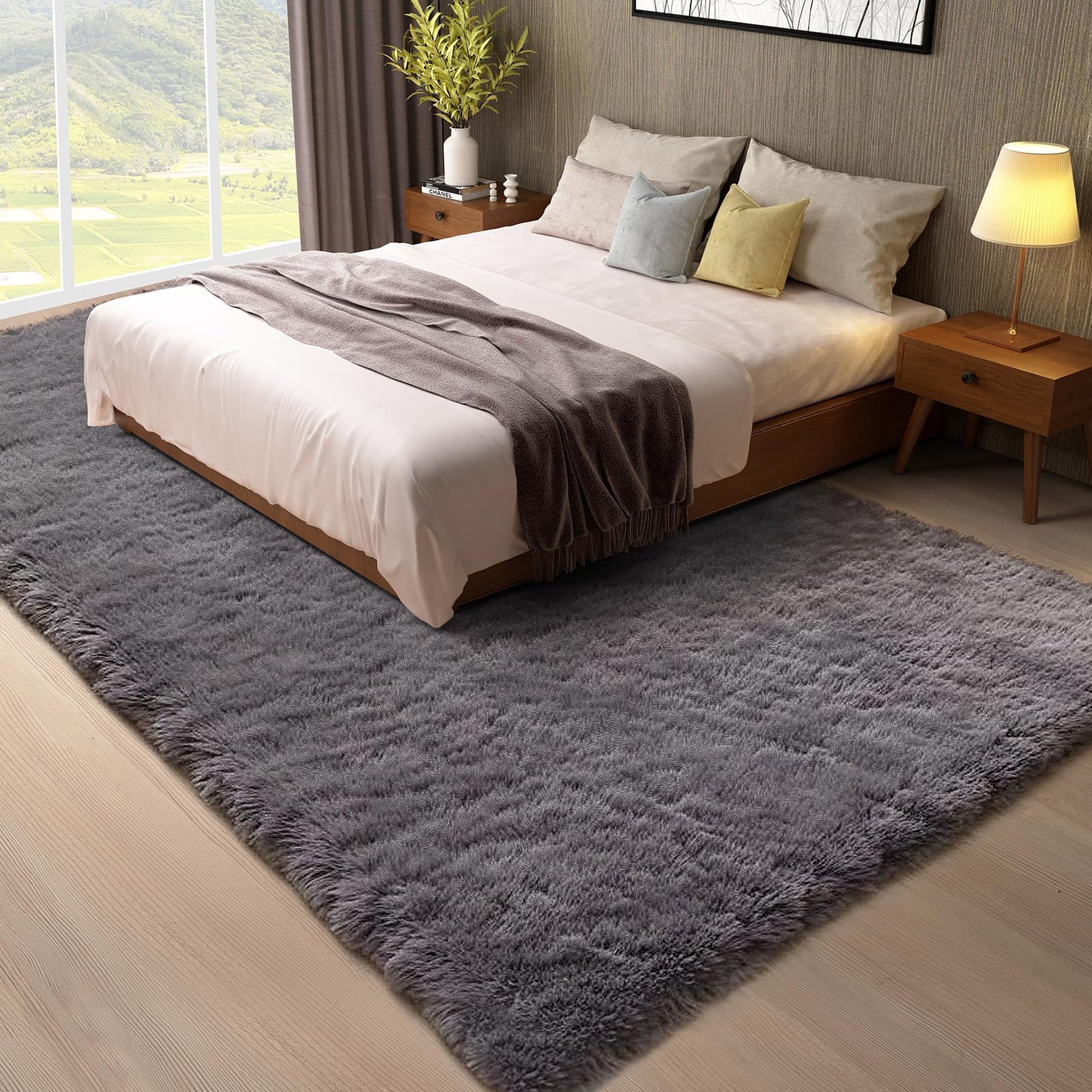 Ophanie Soft Shag Area Rug, Fluffy Non-Slip Carpet for Living Room, Bedroom and Dorm-zoom-7