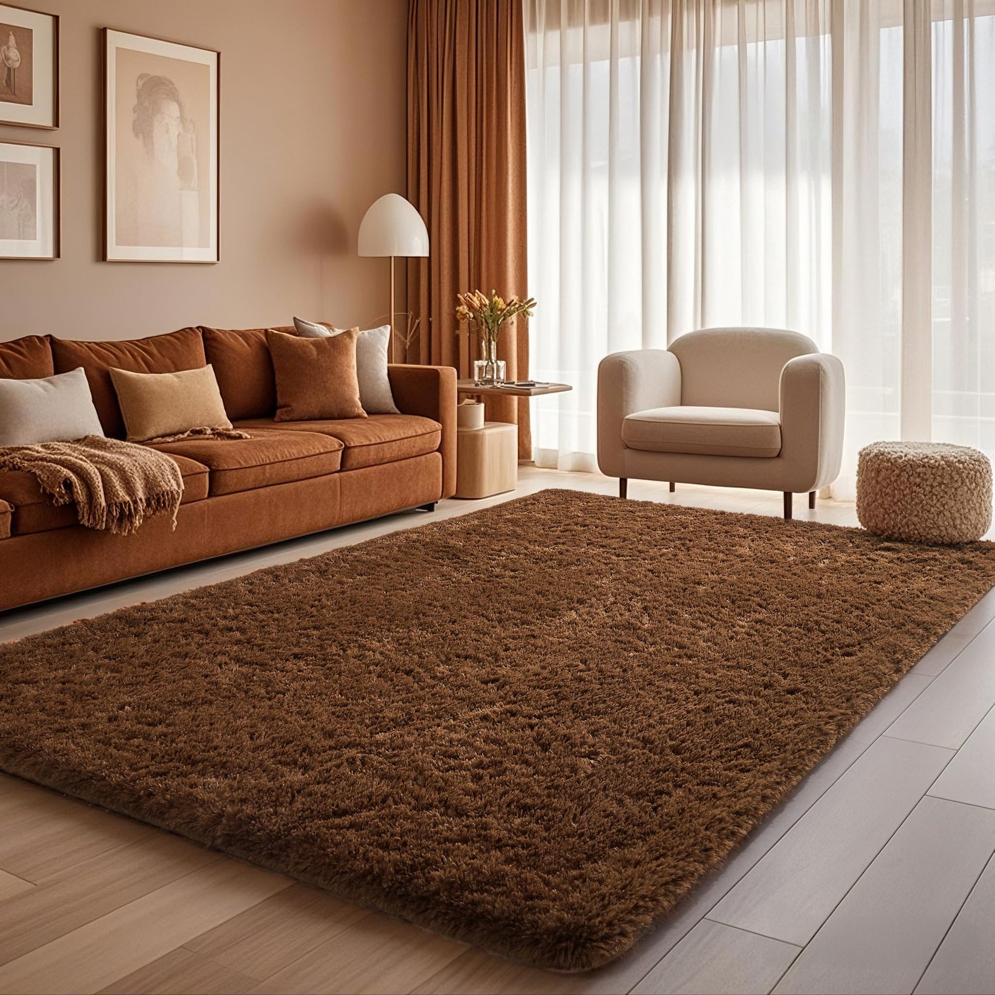 Ophanie Soft Shag Area Rug, Fluffy Non-Slip Carpet for Living Room, Bedroom and Dorm-1