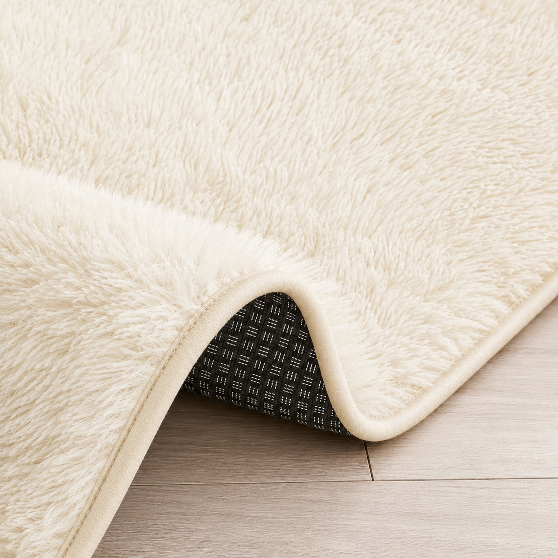 Ophanie 2x3 Small Area Rug Non Slip Plush Entryway Bedroom Rug Ivory Soft Fluffy Throw Carpet-3