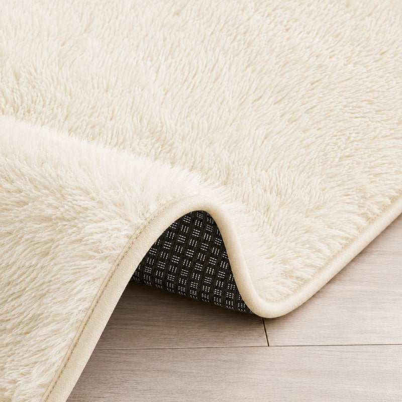 Ophanie 2x3 Small Area Rug Non Slip Plush Entryway Bedroom Rug Ivory Soft Fluffy Throw Carpet-zoom-