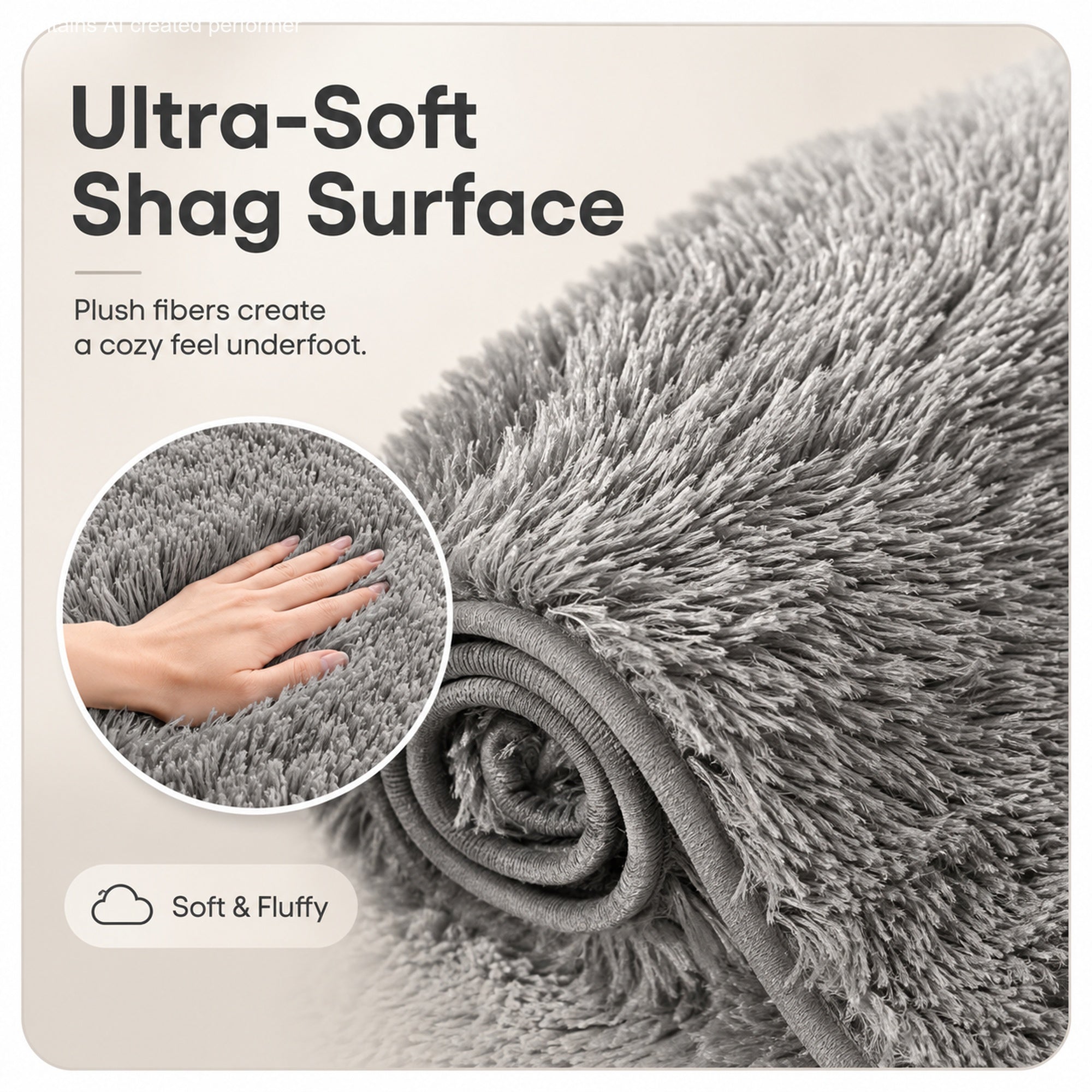 Ophanie Soft Shag Area Rug, Fluffy Non-Slip Carpet for Living Room, Bedroom and Dorm-zoom-3