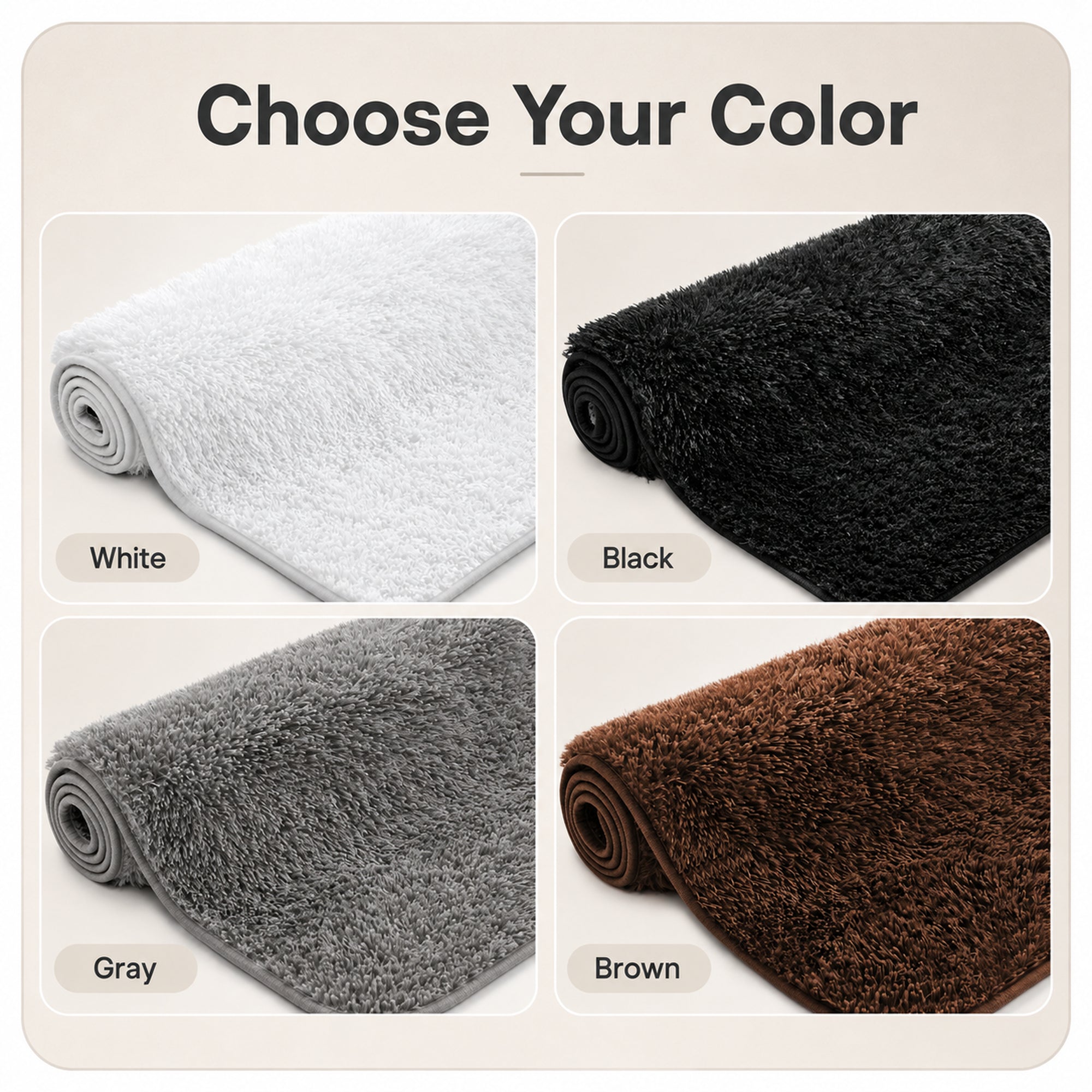 Ophanie Soft Shag Area Rug, Fluffy Non-Slip Carpet for Living Room, Bedroom and Dorm