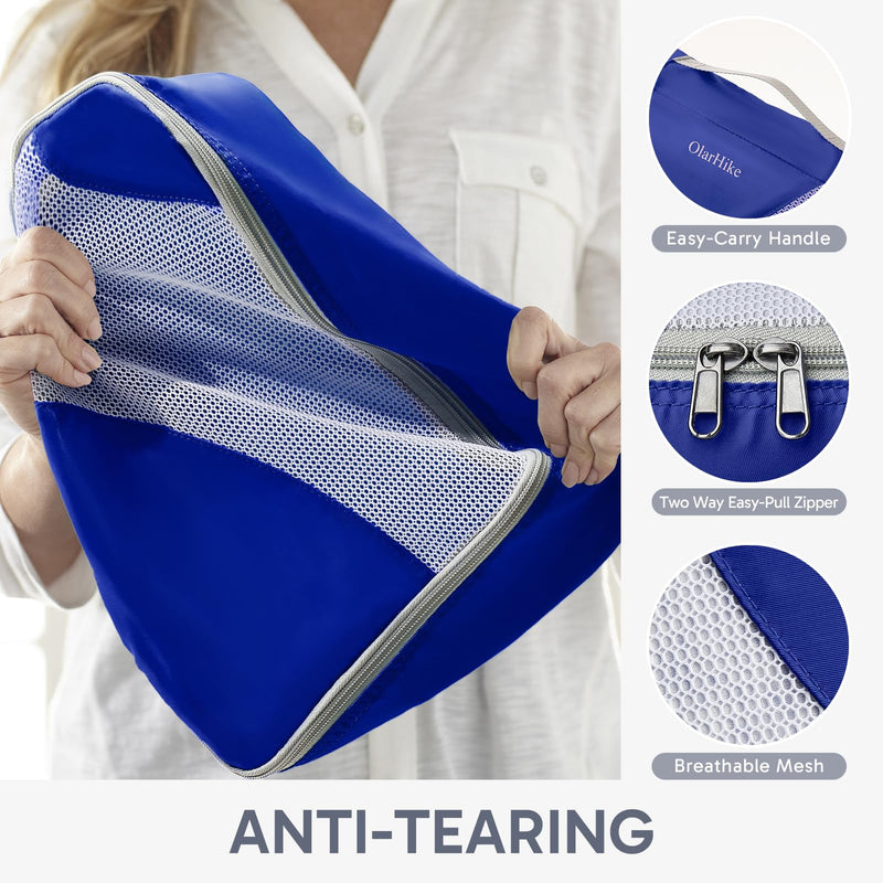 OlarHike Anti-Tear Stitching Packing Cubes - Klein Blue 10-Pack-zoom-