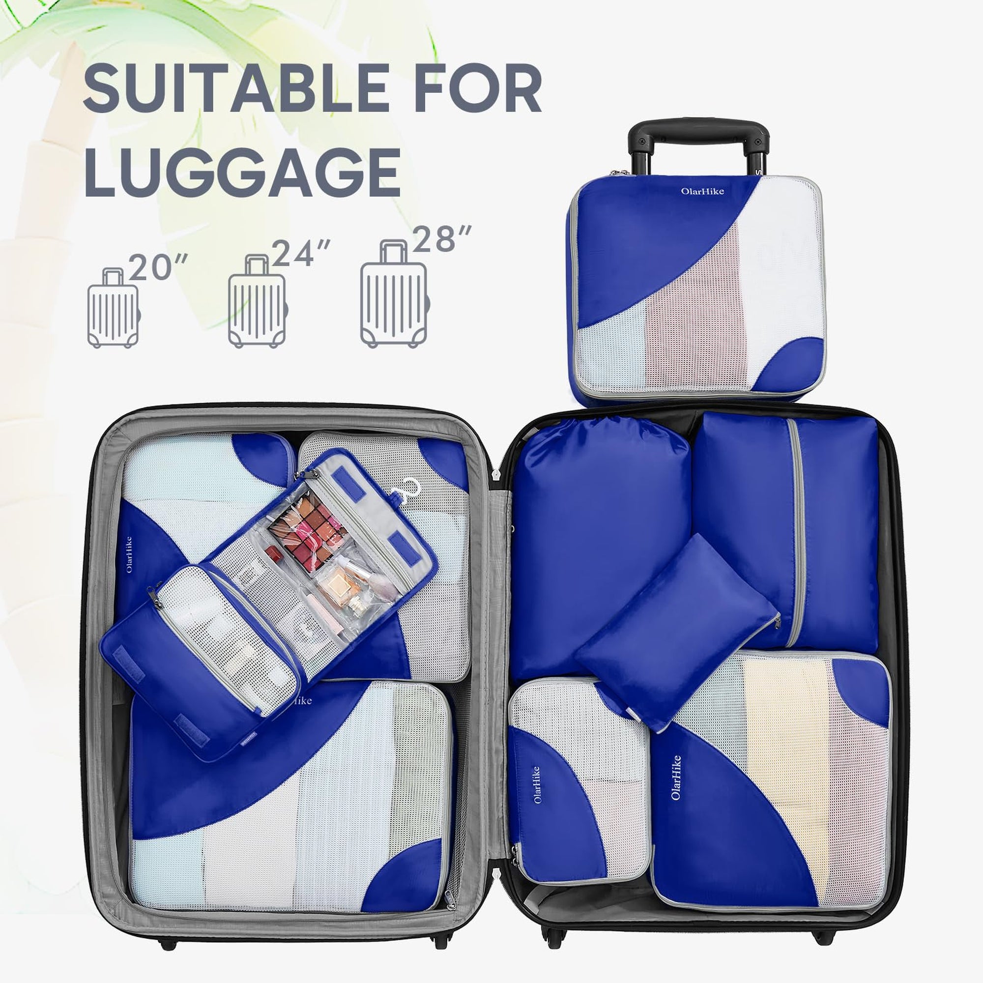 OlarHike Anti-Tear Stitching Packing Cubes - Klein Blue 10-Pack-zoom-7