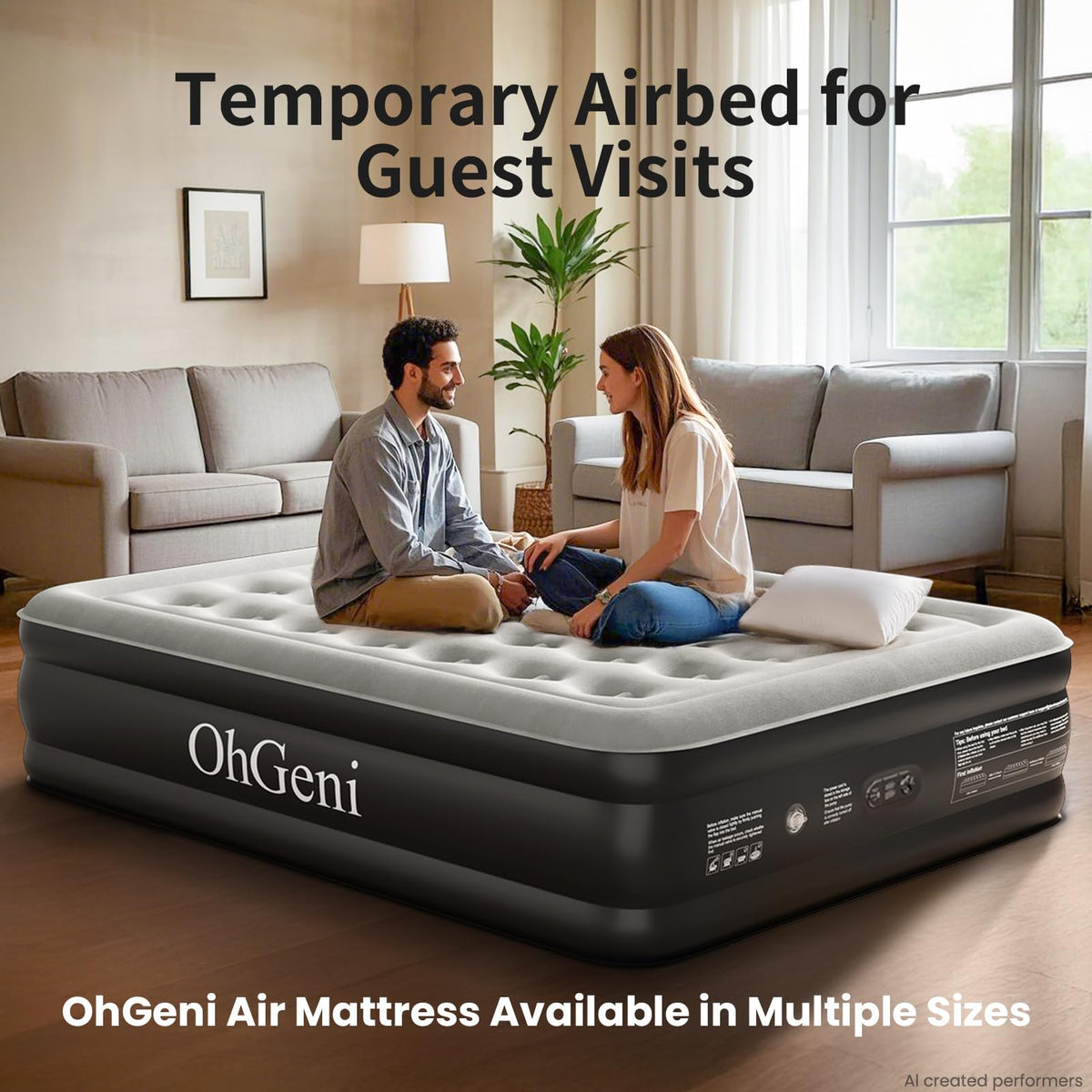 OhGeni Air Mattress Queen with Built in Pump, 18" Raised Blow up Bed, 800lb-8
