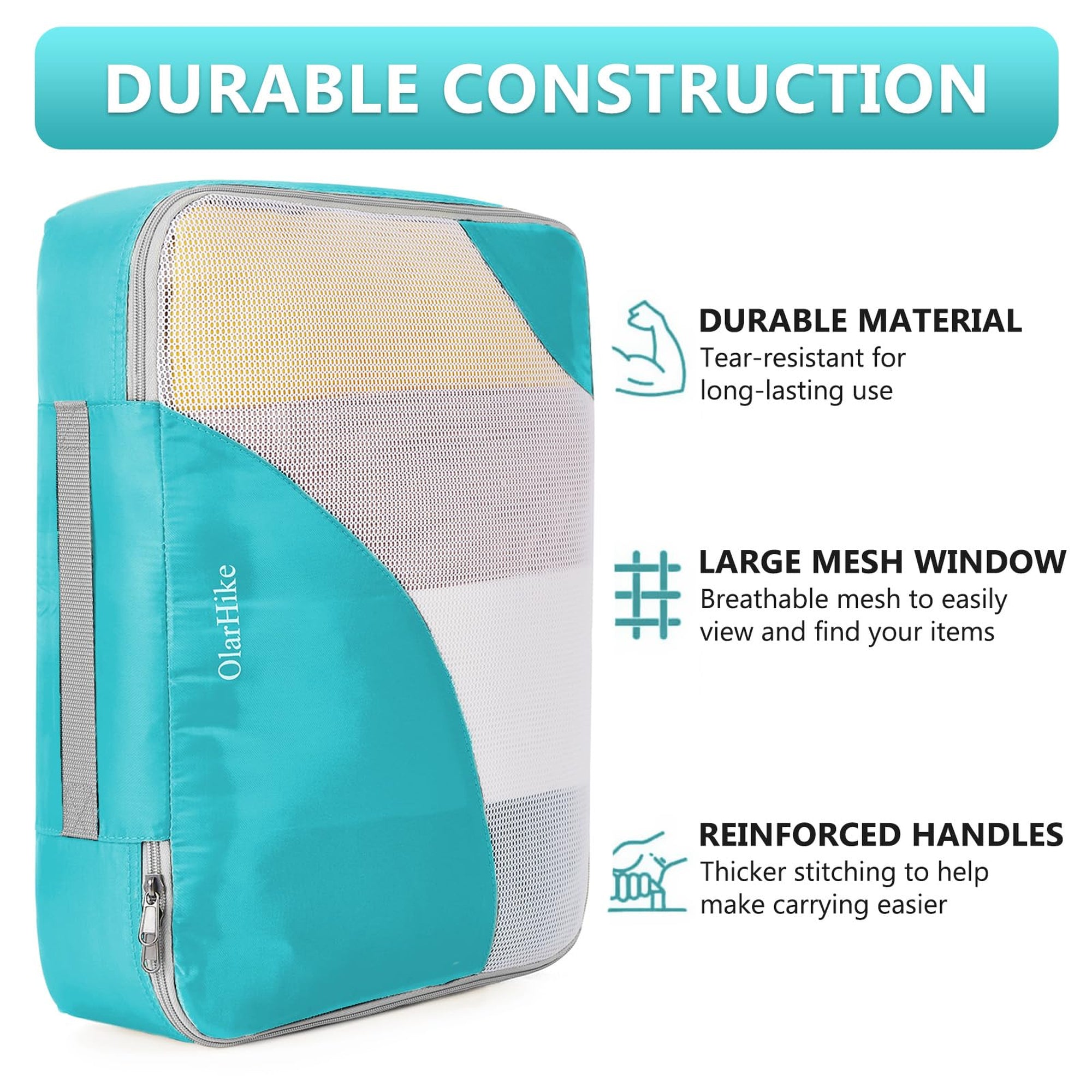 OlarHike Packing Cubes - Turquoise 8-Pack-zoom-4