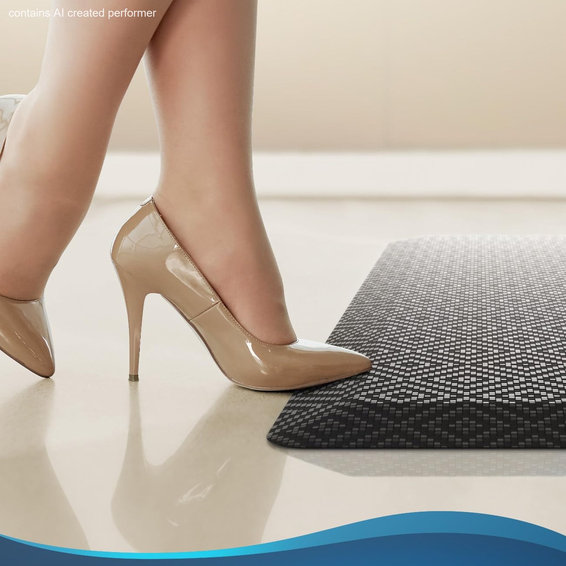 Ophanie 20x39 Kitchen Mat 3/4 Inch Thick Anti Fatigue Cushioned Floor Rug Waterproof Non Slip Standing Mat Black-7