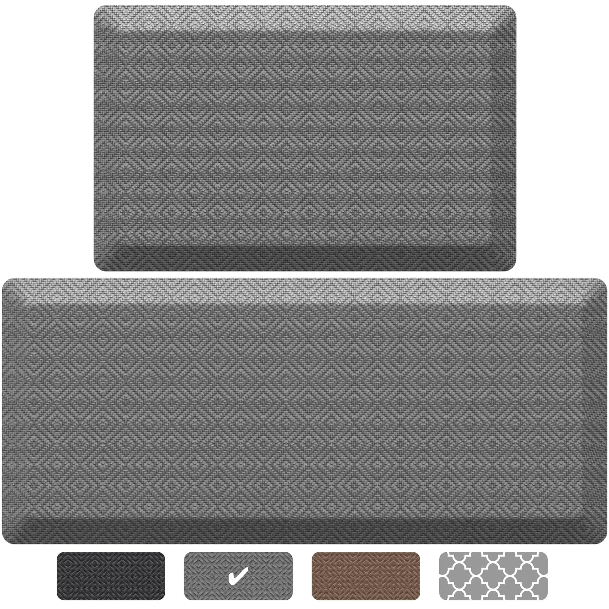 Ophanie Gray Anti Fatigue Kitchen Mat 2 Piece, 20x48 and 20x32 Standing Mat 9/10 Inch Thick, Non Slip Waterproof Ergonomic Rug for Office Sink-zoom-3