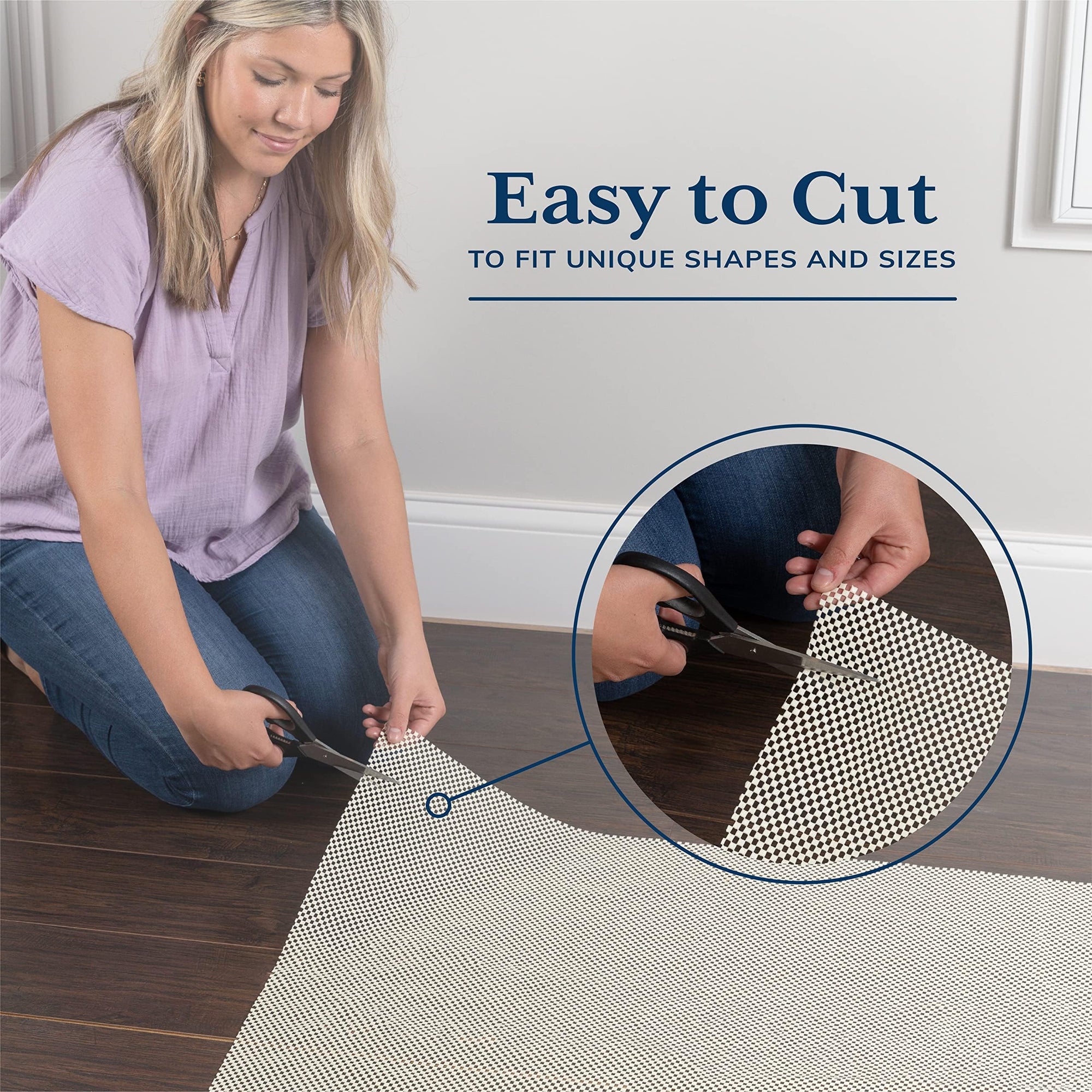 Veken Round Rug Pad Gripper for Hardwood & Tile Floors, Non-Slip Thick Rug Underlay Mat for Area Rugs, Anti-Skid Floor Protection, Keeps Carpets in Place-zoom-4