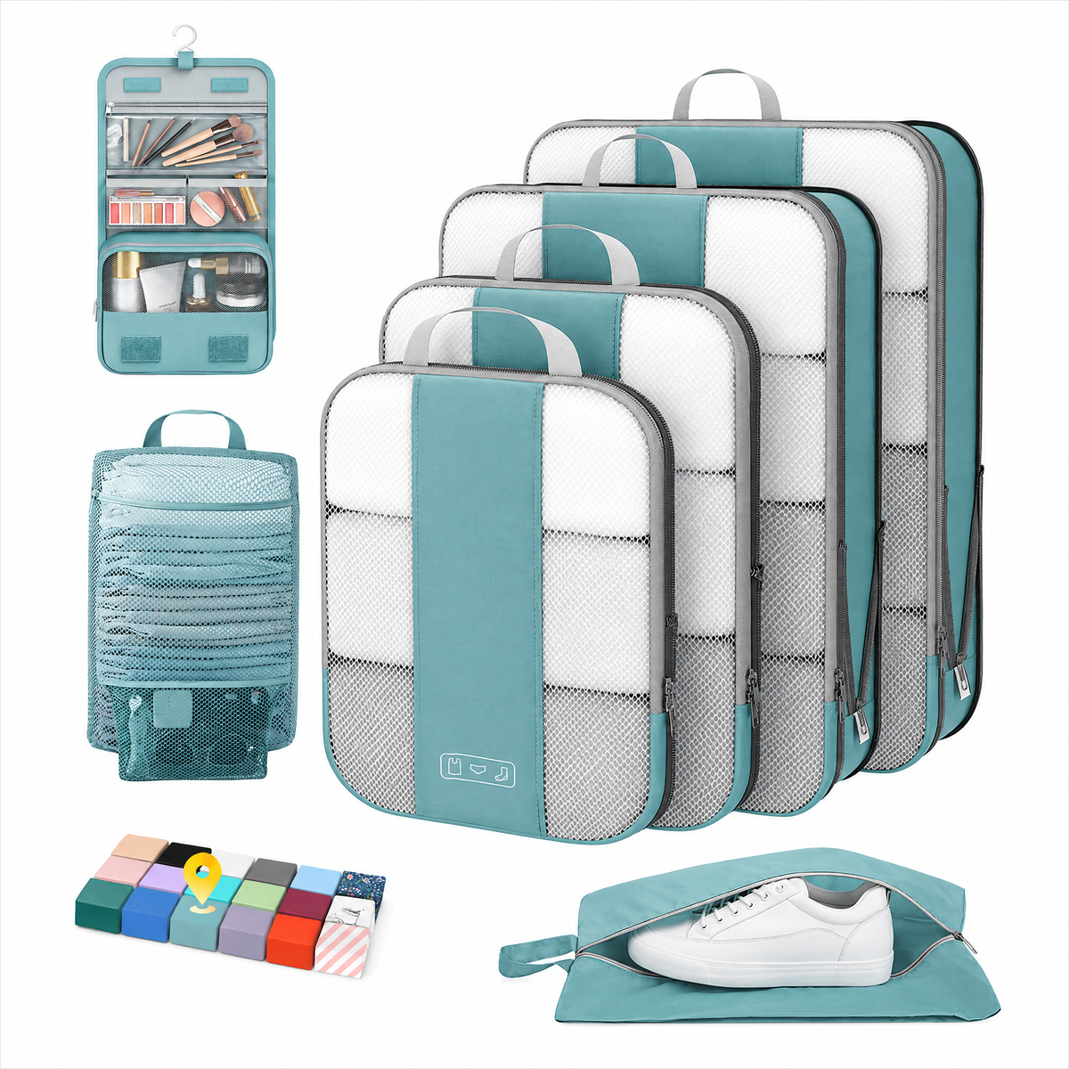 OlarHike Compression Packing Cubes for Travel, Space Saver Luggage Organizers for Clothes, Expandable Travel Storage Bags-10