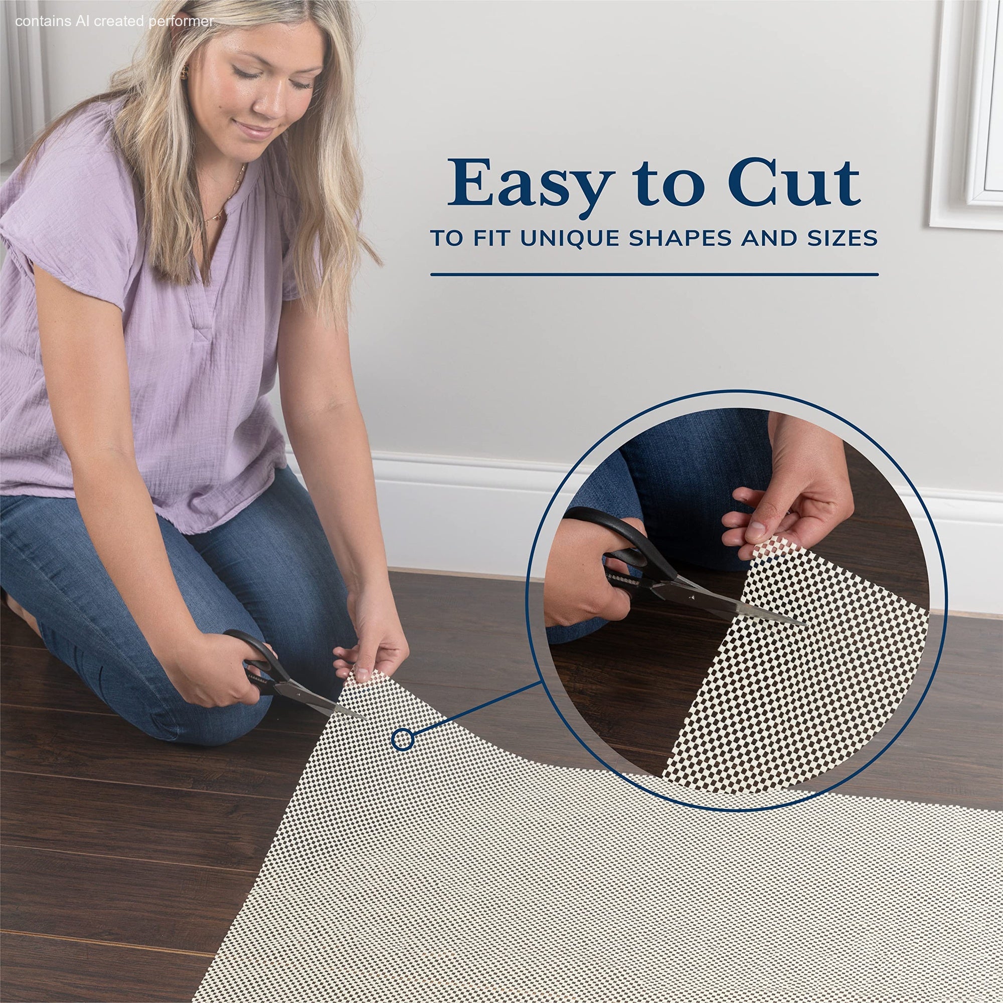 Veken 8x12 Ft Non Slip Thick Rug Pad Durable for Hardwood Floors-zoom-4