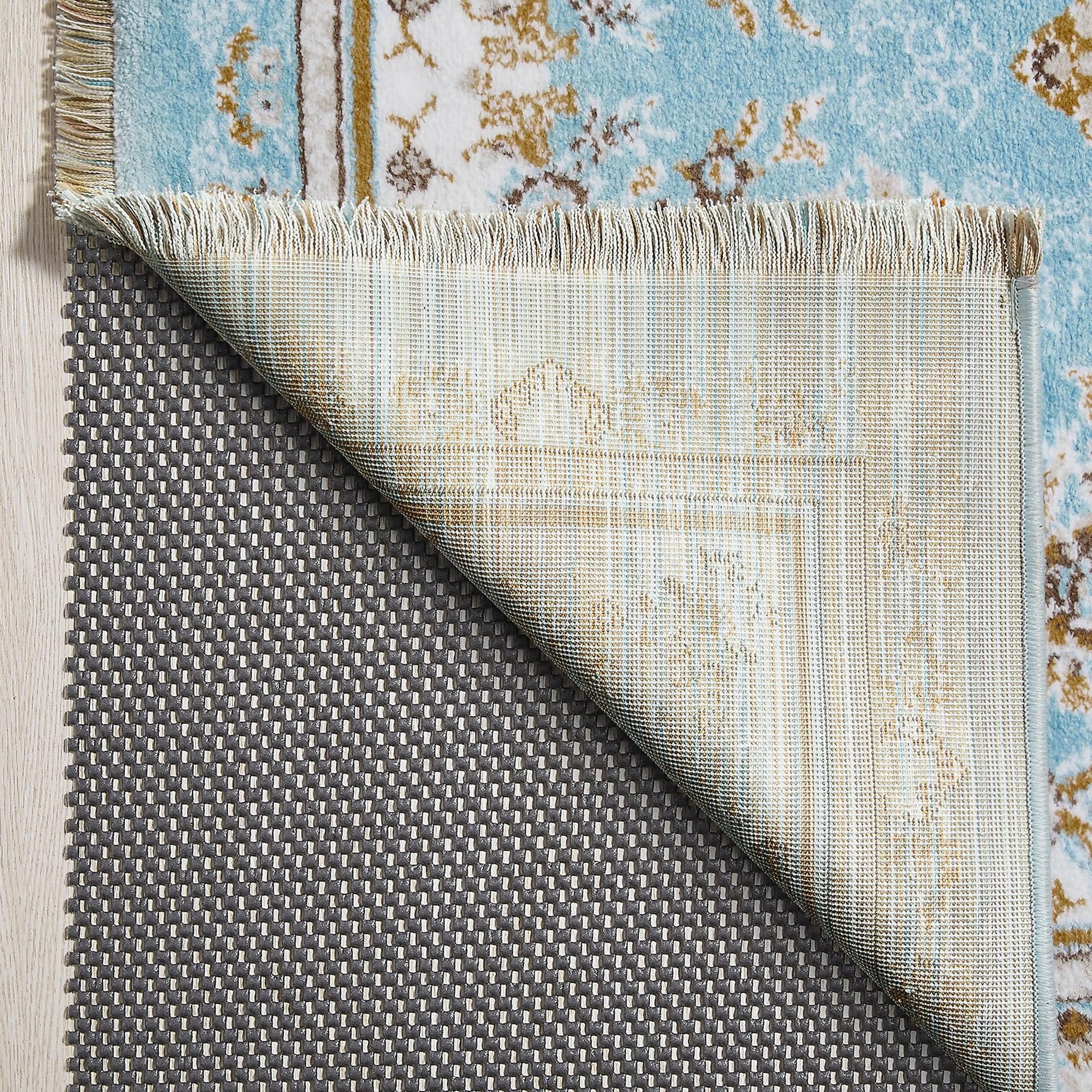 Veken 2' x 8' Non-Slip Thick Rug Pad for Hardwood Tile Floors - Dark Grey-zoom-2