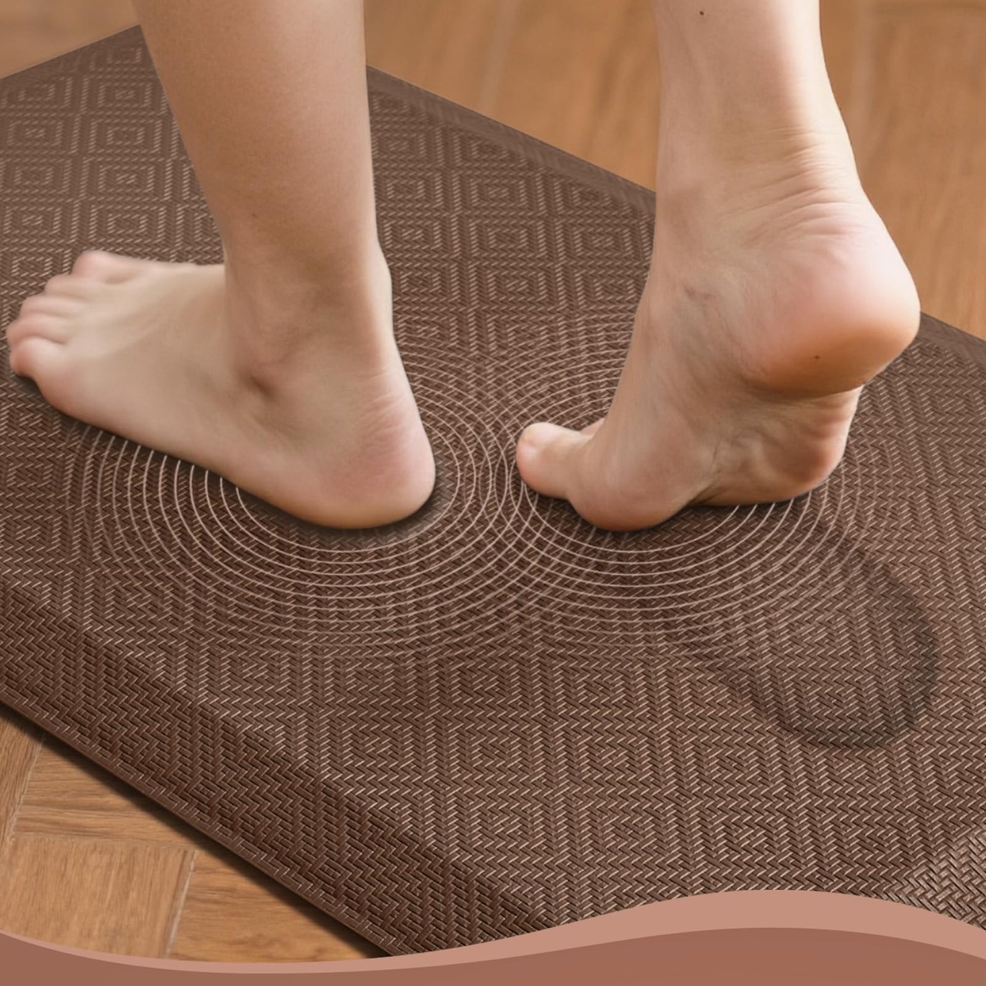 Ophanie Brown Kitchen Mat 24x70, Anti Fatigue Standing Mat 3/4 Inch Thick, Non Slip Waterproof Cushioned Ergonomic Rug for Office Sink-4