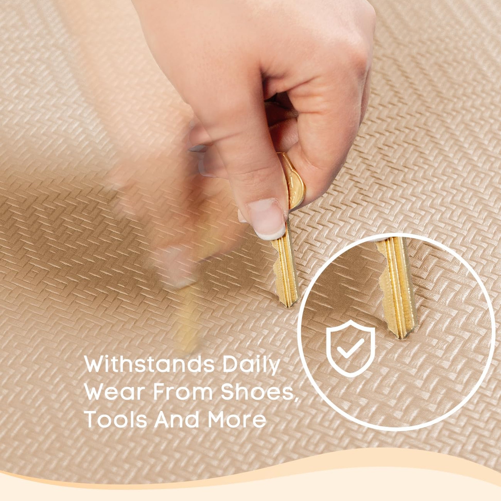 Ophanie Beige Kitchen Mat 24x70, Anti Fatigue Standing Mat 3/4 Inch Thick, Non Slip Waterproof Cushioned Ergonomic Rug for Office Sink-5