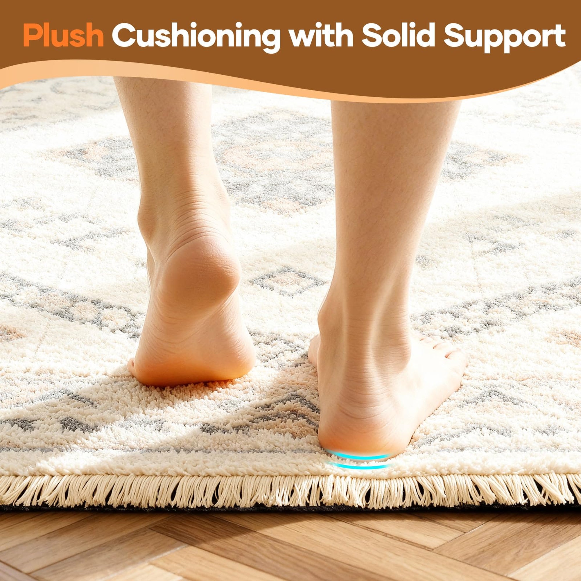 Veken Rug Pad 2 x 4 Ft, Non Slip Anti Skid Mat, Felt and Silicone Gripper for Hardwood Floors, 1/8 Inch Thin Area Carpet Cushion-zoom-1